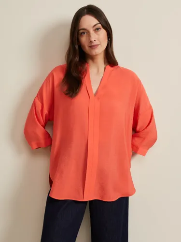 Phase Eight Cynthia 3/4 Sleeve Shirt, Coral - Coral - Female
