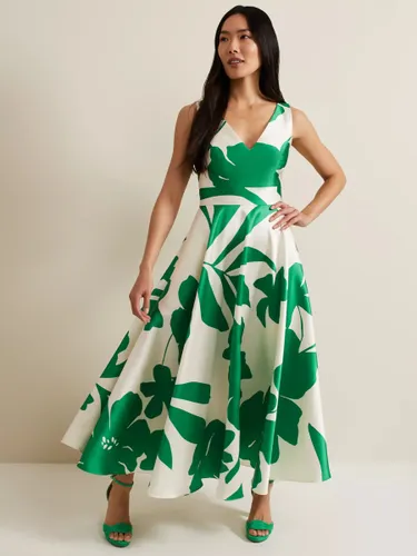 Phase Eight Delcia Large Leaf Print Maxi Dress, Multi - Multi - Female