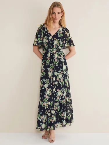Phase Eight Georgie Tiered Floral Maxi Dress, Navy/Multi - Navy/Multi - Female