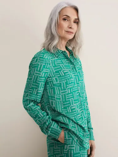 Phase Eight Hatty Abstract Print Blouse, Green - Green - Female