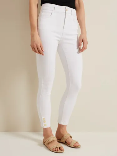 Phase Eight Joelle Button Detail Skinny Jeans, White - White - Female