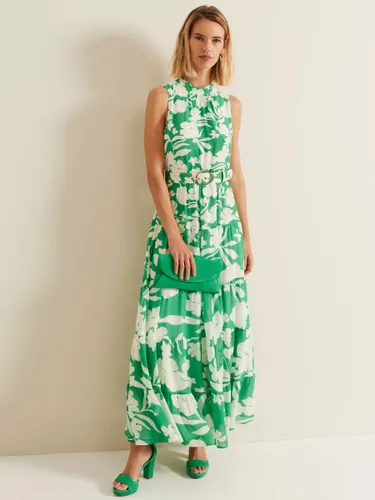 Phase Eight Kara Maxi Tiered Floral Dress, Green/Cream - Green/Cream - Female