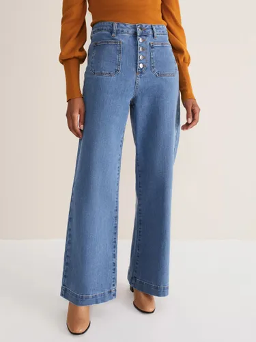 Phase Eight Magsie Wide Leg Jeans, Mid Wash Blue - Mid Wash Blue - Female