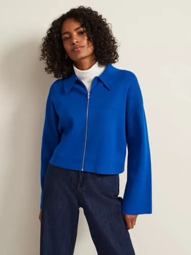 Phase Eight Maisie Zip Through Knitted Jacket - Cobalt - Female