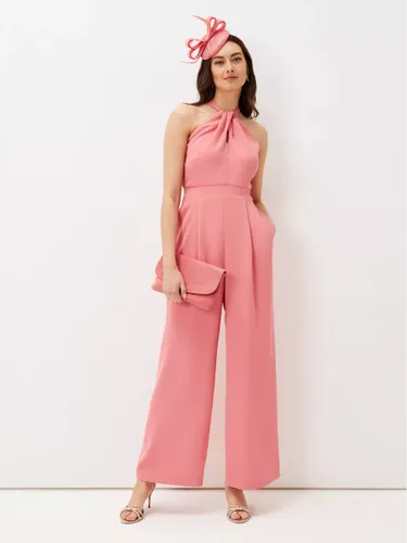 Phase Eight Mellany Twisted Halterneck Jumpsuit, Watermelon - Watermelon - Female