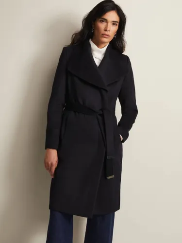 Phase Eight Nicci Belted Wool Blend Coat - Navy - Female