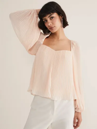 Phase Eight Nysa Pleated Top, Soft Pink - Soft Pink - Female