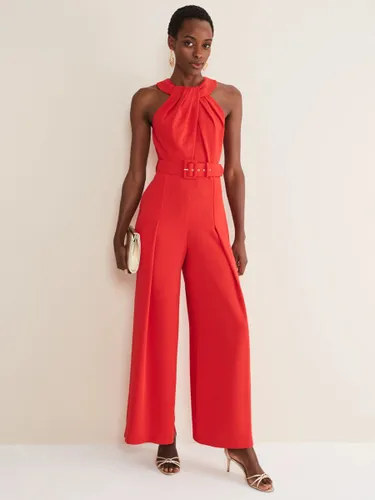 Phase Eight Orla Twist Front Wide Leg Sleeveless Jumpsuit, Fire - Fire - Female