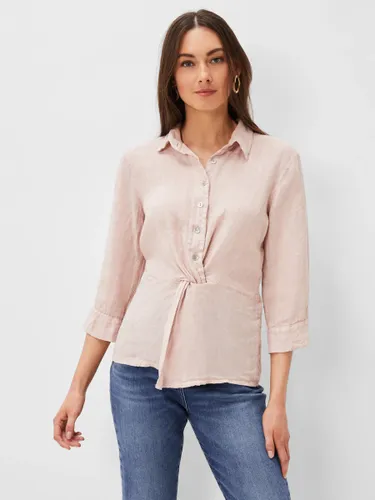 Phase Eight Otterly Twist Detail Linen Top, Soft Pink - Soft Pink - Female