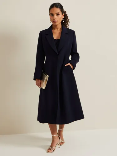 Phase Eight Petite Juliette Crepe Occasion Coat, Navy - Navy - Female