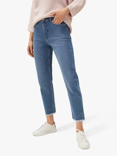 Phase Eight Petra Raw Hem Cropped Jeans, Blue - Blue - Female