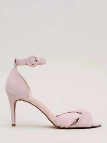 Phase Eight Suede Twist Heel Sandals, Pale Pink - Pale Pink - Female