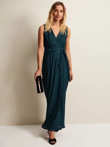 Phase Eight Suhanna Pleated Maxi Dress, Green - Green - Female