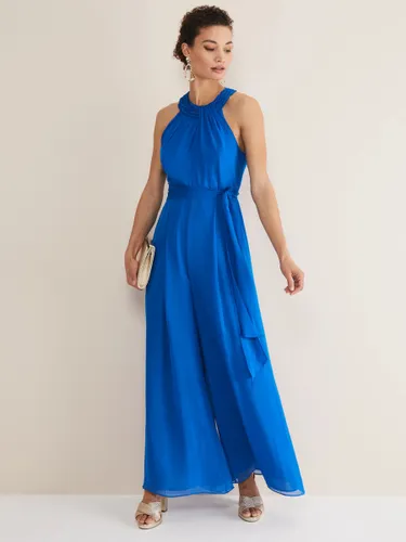 Phase Eight Susanna Silk Jumpsuit, Blue - Blue - Female