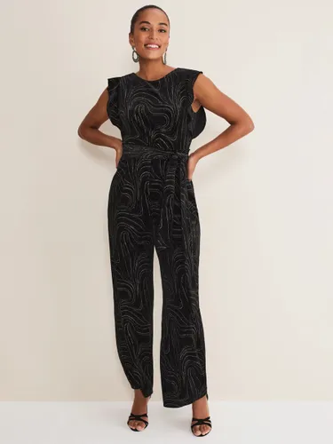 Phase Eight Victoriana Abstract Print Jumpsuit, Black - Black - Female