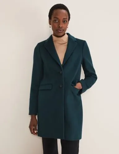 Phase Eight Womens Wool Blend Collared Tailored Coat - 12 - Green, Green