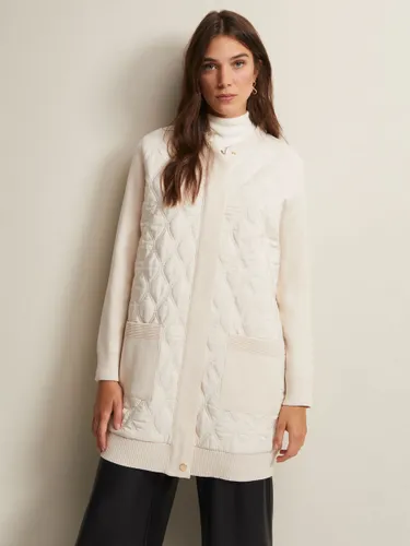 Phase Eight Zadie Quilted Knit Coatigan - Winter White - Female