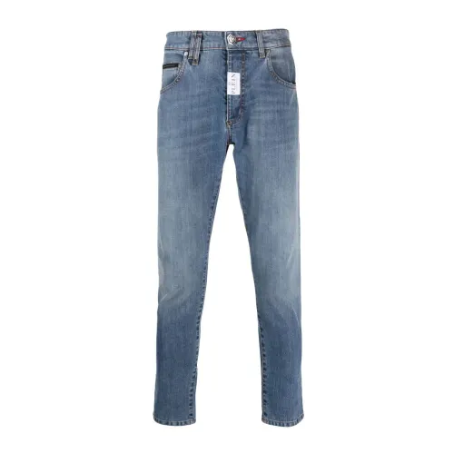 Philipp Plein , Blue Low-Rise Skinny Jeans ,Blue male, Sizes: