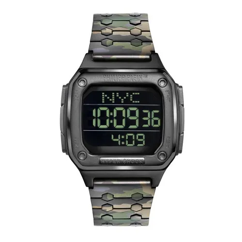 Philipp Plein $Hock Stainless Steel Fashion Digital Quartz Watch - Black