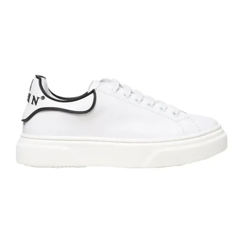 Philipp Plein , Kids White Leather Sneakers ,White male, Sizes: