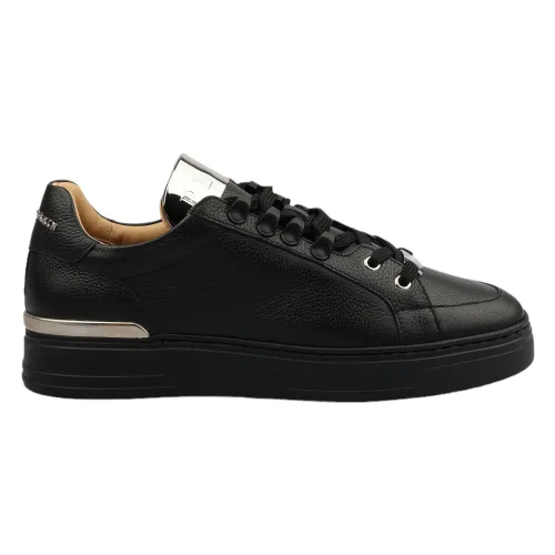 Philipp Plein , Leather Sneakers Faas Msc3211 Ple010N ,Black male, Sizes: