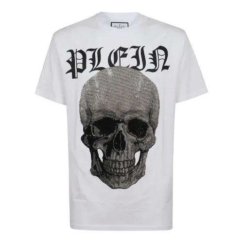 Philipp Plein , Men's Clothing T-Shirts & Polos White Ss24 ,Multicolor male, Sizes: