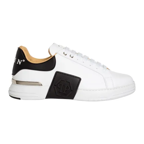 Philipp Plein , Phantom Kick$ Sneakers - Lace Closure, Plain Pattern ,White male, Sizes: