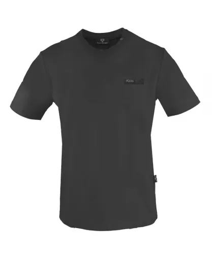 Philipp Plein Sport Mens Plaque Logo Black T-Shirt Cotton