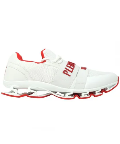 Philipp Plein Sport Mens Tape Logo White Red Sneakers