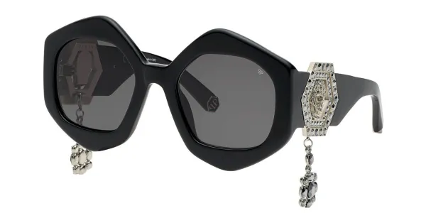Philipp Plein SPP102S 0700 Women's Sunglasses Black Size 54