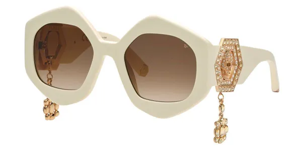 Philipp Plein SPP102S 09ZQ Women's Sunglasses White Size 54