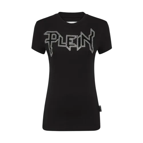 Philipp Plein , Stylish T-shirts for Men and Women ,Black female, Sizes: