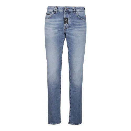 Philipp Plein , Super Straight Jeans ,Blue male, Sizes: