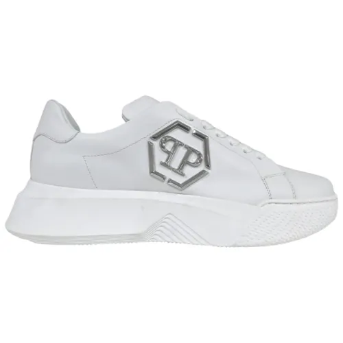 Philipp Plein , White and Silver Metal Sneakers ,Multicolor male, Sizes: