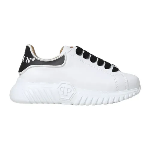 Philipp Plein , White Leather Platform Sneakers ,White male, Sizes: