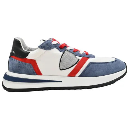 Philippe Model , Low Top Sneakers Mondial Blue Red ,Multicolor male, Sizes: