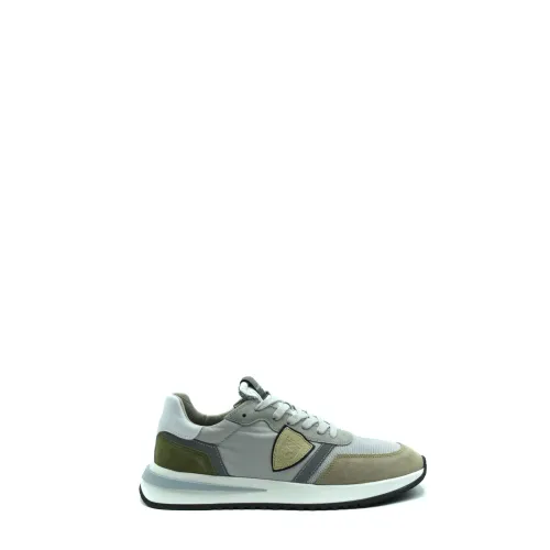 Philippe Model , Stylish Leather Sneakers for Men ,Gray male, Sizes: