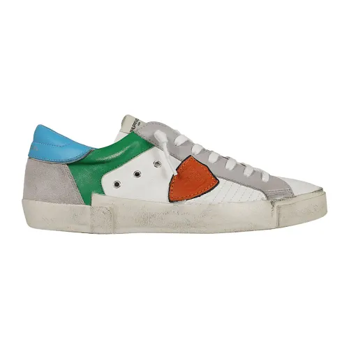 Philippe Model , White Low Top Leather Sneakers ,Multicolor male, Sizes: