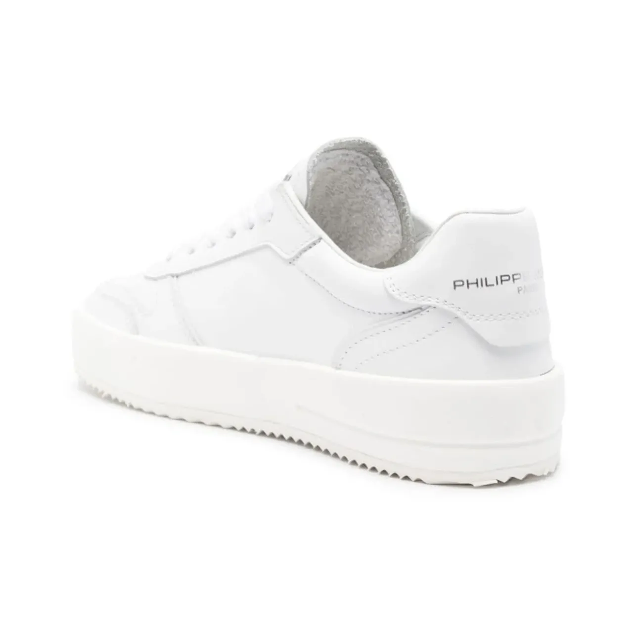 Philippe Model , White Sneakers with Logo Patch and Contrasting Heel ,White female, Sizes: