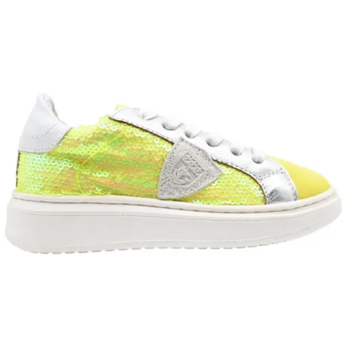 Philippe Model , Yellow Sequin Sneakers ,Multicolor female, Sizes: