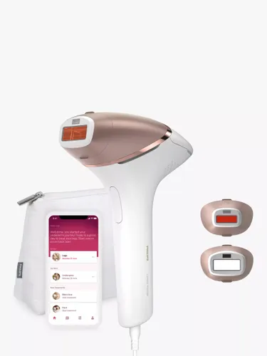 Philips Lumea BRI945/00 8000 Series Corded IPL Hair Remover with 2 attachments for Body & Face, White - White - Female