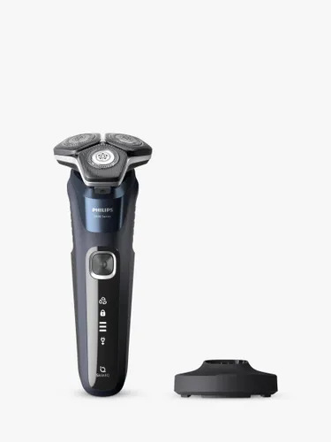 Philips S5885/25 Series 5000 Wet & Dry Men's Electric Shaver with Pop-up Trimmer, Charging Stand and Full LED display, Midnight Blue - Midnight Blue -...