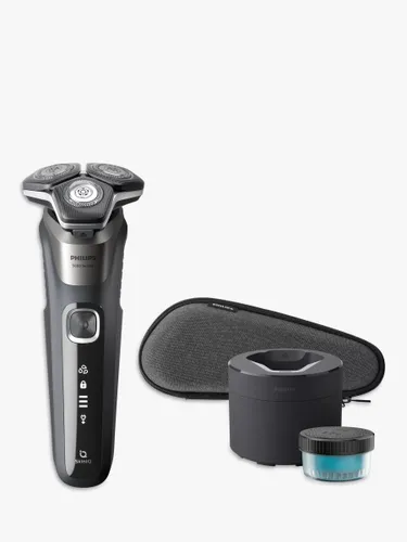 Philips S5887/50 Series 5000 Wet & Dry Men's Electric Shaver with Pop-up Trimmer, Travel Case, Quick-Clean Pod and Full LED Display, Carbon Grey - Car...