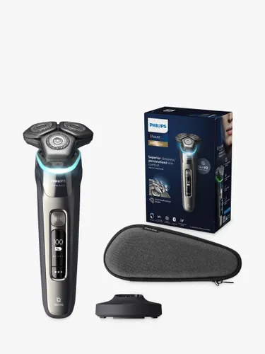 Philips Series 9000 S9974/35 Wet & Dry Electric Shaver with SkinIQ Technology, Charging Stand & Travel Case, Dark Chrome - Dark Chrome - Male