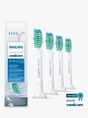 Philips Sonicare HX6014/07 Pro Results Replacement Brush Heads, Pack of 4, White - White - Unisex