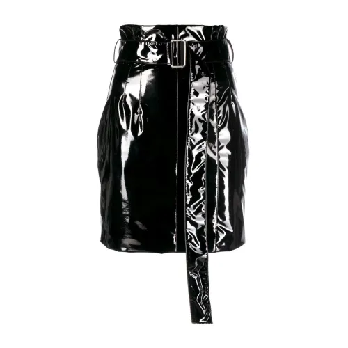 Philosophy di Lorenzo Serafini , Black Faux-Leather Mini Skirt ,Black female, Sizes:
