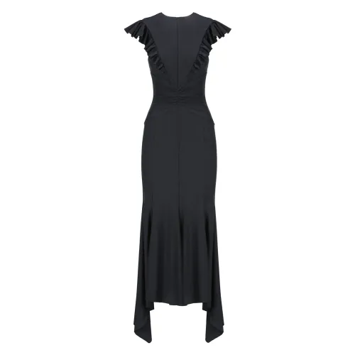 Philosophy di Lorenzo Serafini , Black Sleeveless Dress with Ruffles ,Black female, Sizes: