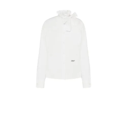 Philosophy di Lorenzo Serafini , Cotton Poplin Shirt with PLS Logo Detail ,White female, Sizes: