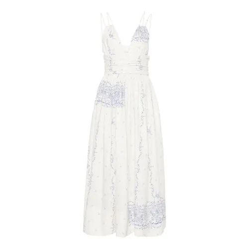 Philosophy di Lorenzo Serafini , Delicate Lace Print Cotton Dress ,White female, Sizes: