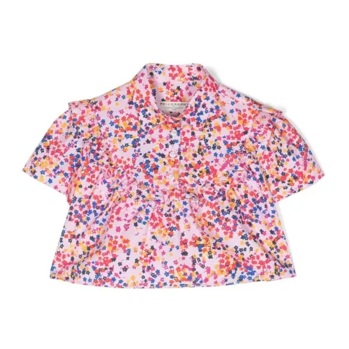 Philosophy di Lorenzo Serafini , Floral Print Cropped Shirt ,Multicolor female, Sizes: